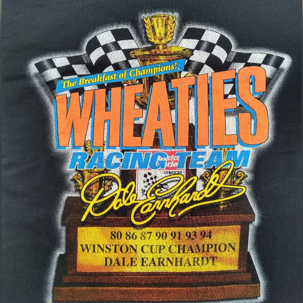 Vintage 90s Dale Earnhardt Wheaties Racing Team Winston Cup Champion T-shirt - Picture 6 of 8